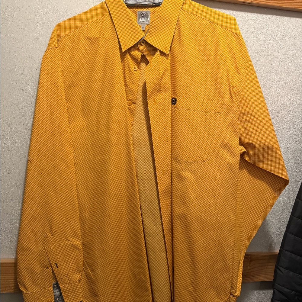 Cinch Men's Golden Yellow Patterned Button-Up Shirt Jacket